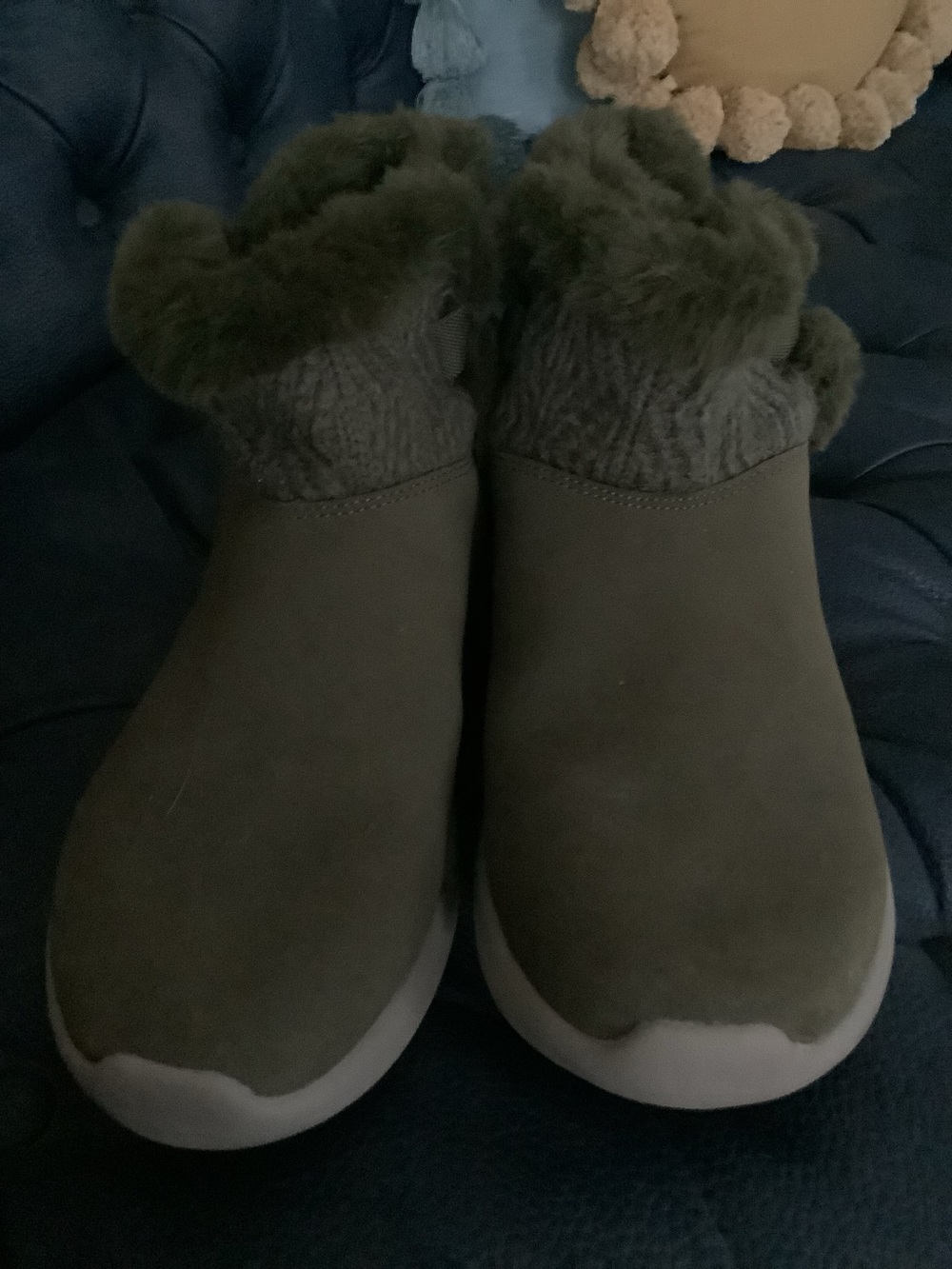 Skechers Fur Ankle Boot Brown Fall Winter Size 7 Slip On - Picture 5 of 8